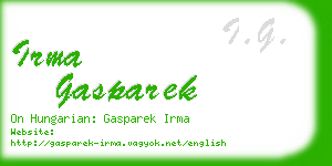 irma gasparek business card